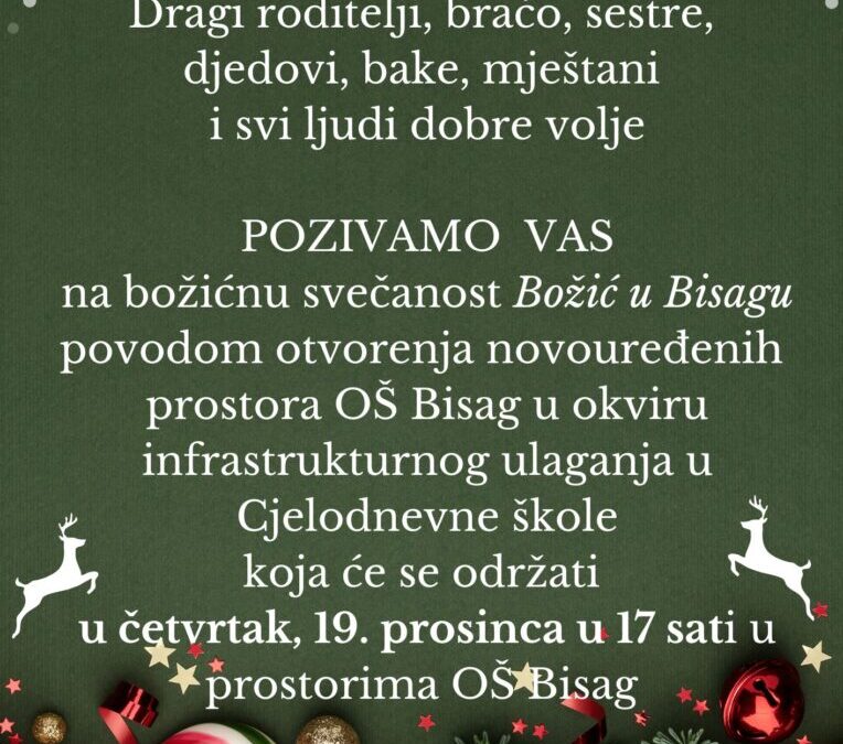 POZIVNICA – BOŽIĆNA SVEČANOST