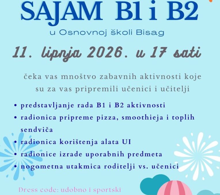 POZIVNICA – SAJAM B1 I B2 AKTIVNOSTI